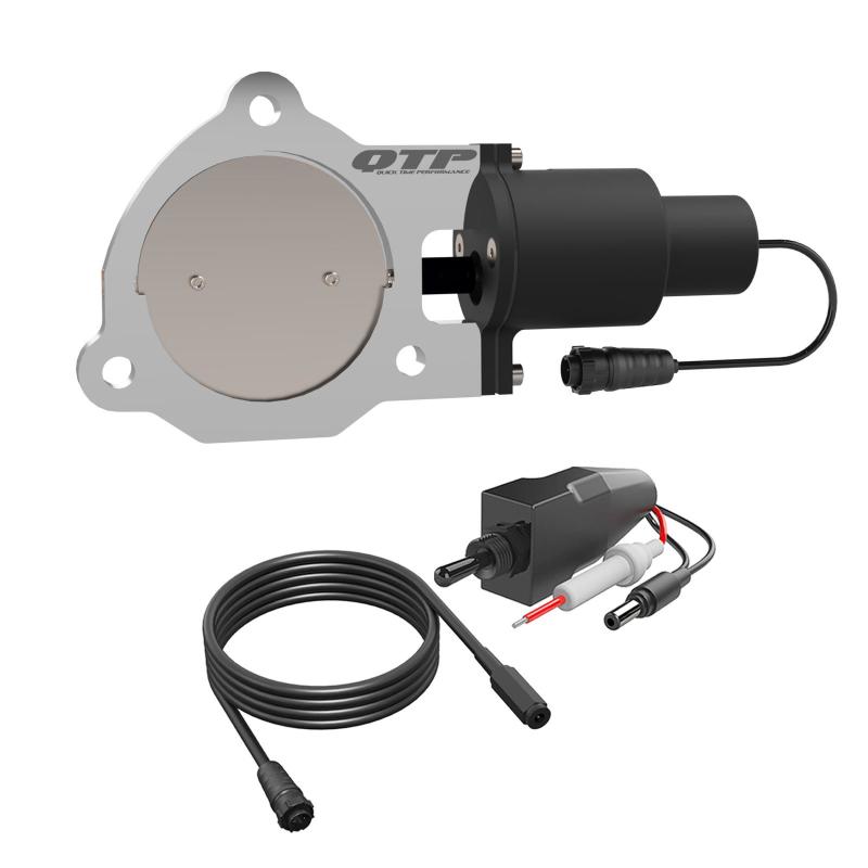 QTP 3.5in Bolt-On QTEC Electric Cutout Valve - Single - Black Ops Auto Works