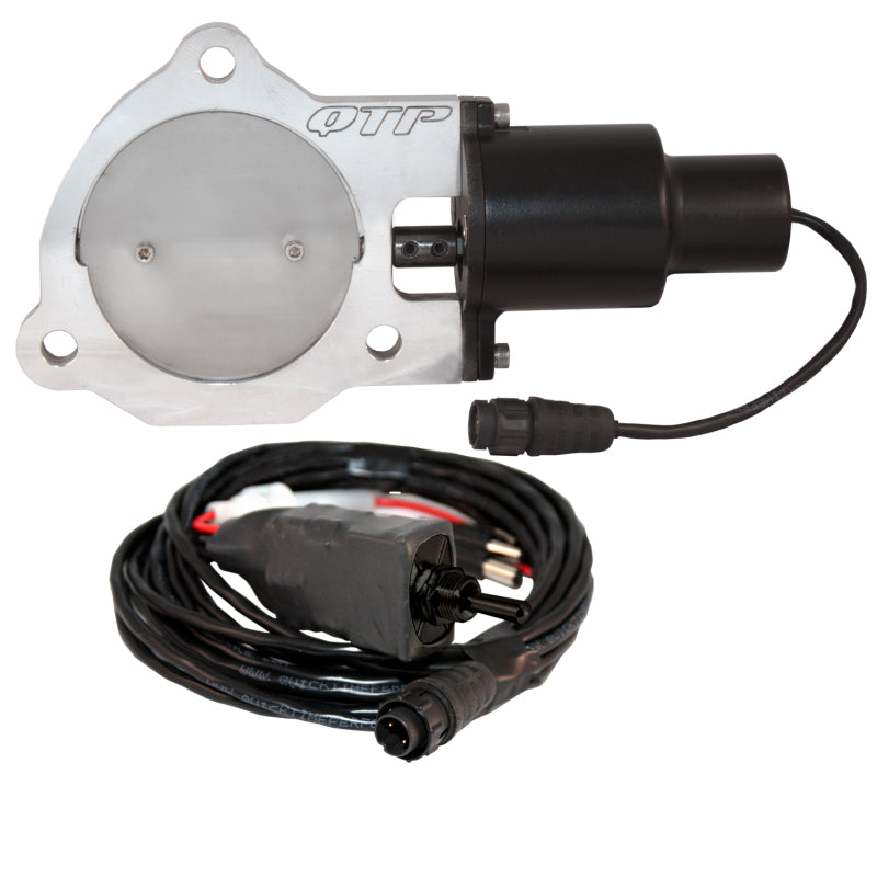 QTP 3.5in Bolt-On QTEC Electric Cutout Valve - Single - Black Ops Auto Works