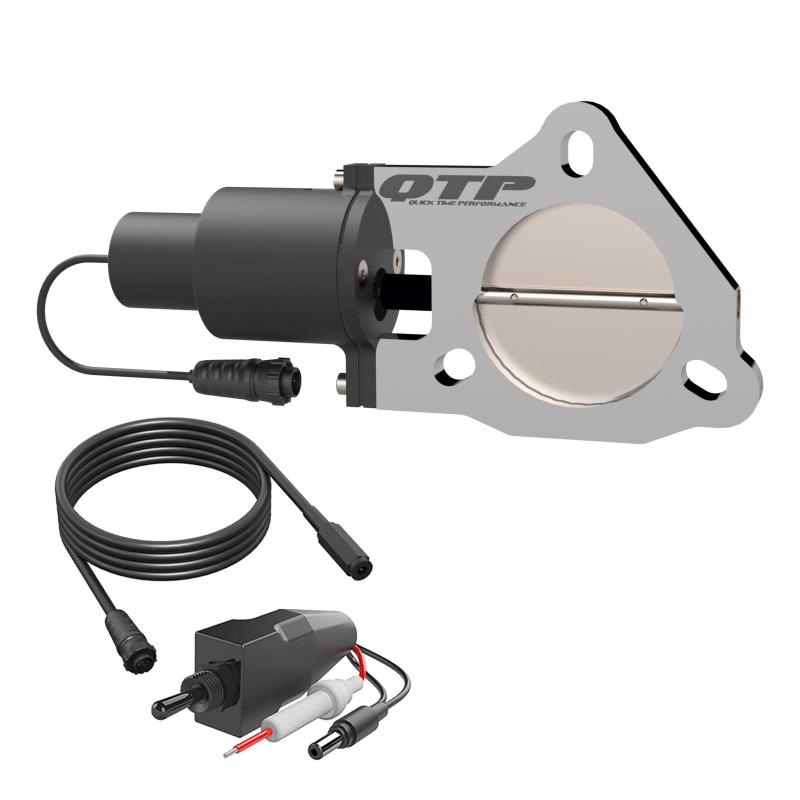QTP 3in Bolt-On QTEC Electric Cutout Valve - Single - Black Ops Auto Works