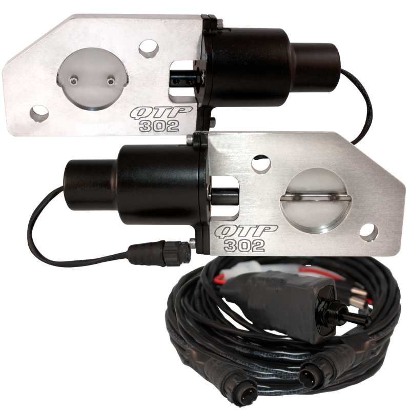 QTP 3in Bolt-On QTEC Electric Cutout Valve - Single - Black Ops Auto Works