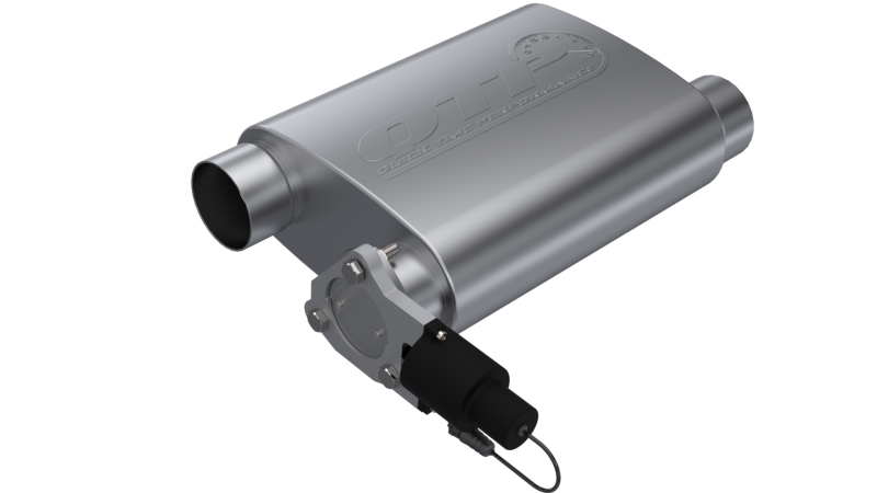 QTP 3in Weld-On 304SS Reverse Screamer Muffler w/Bolt-On QTEC Electric Cutout - Black Ops Auto Works