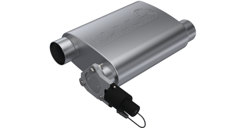 QTP 3in Weld-On 304SS Reverse Screamer Muffler w/Bolt-On QTEC Electric Cutout - Black Ops Auto Works