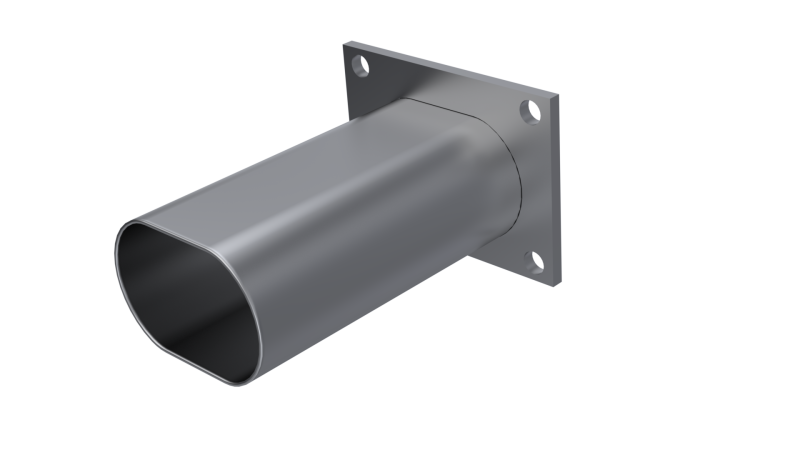 QTP 3in Weld-On QTEC Low Profile Conncetion Oval Tube Kit - Black Ops Auto Works