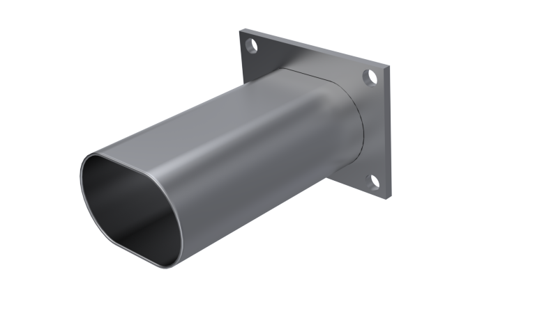 QTP 3in Weld-On QTEC Low Profile Conncetion Oval Tube Kit - Black Ops Auto Works