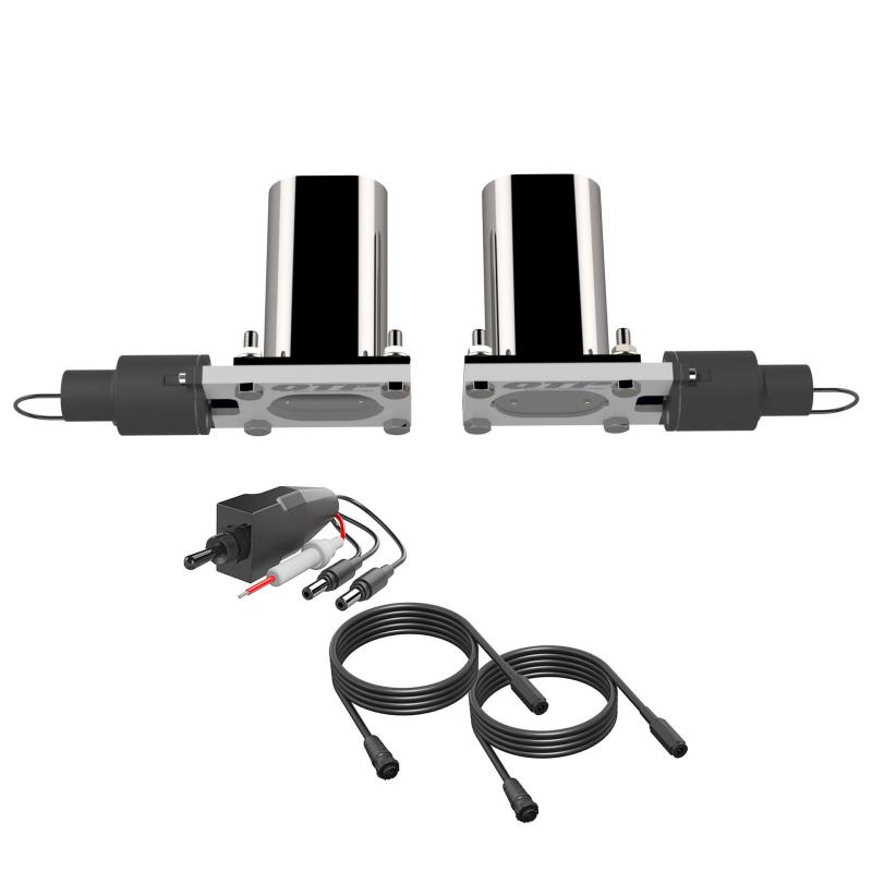 QTP Bolt-On QTEC Dual Low Profile Oval Electric Cutout Valves - Pair - Black Ops Auto Works