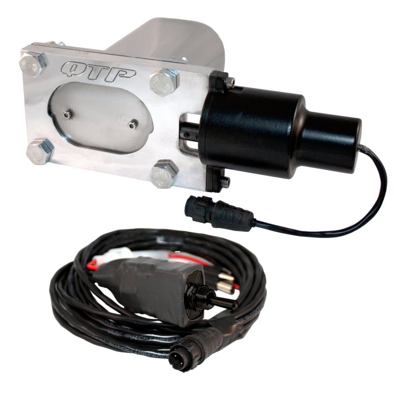 QTP Bolt-On QTEC Low Profile Oval Electric Cutout Valve - Black Ops Auto Works