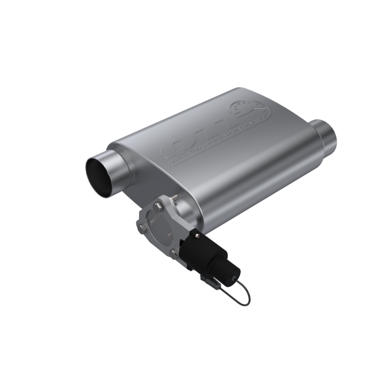 QTP 3in Weld-On 304SS Screamer Muffler w/Bolt-On QTEC Electric Cutout - QTP 13300C