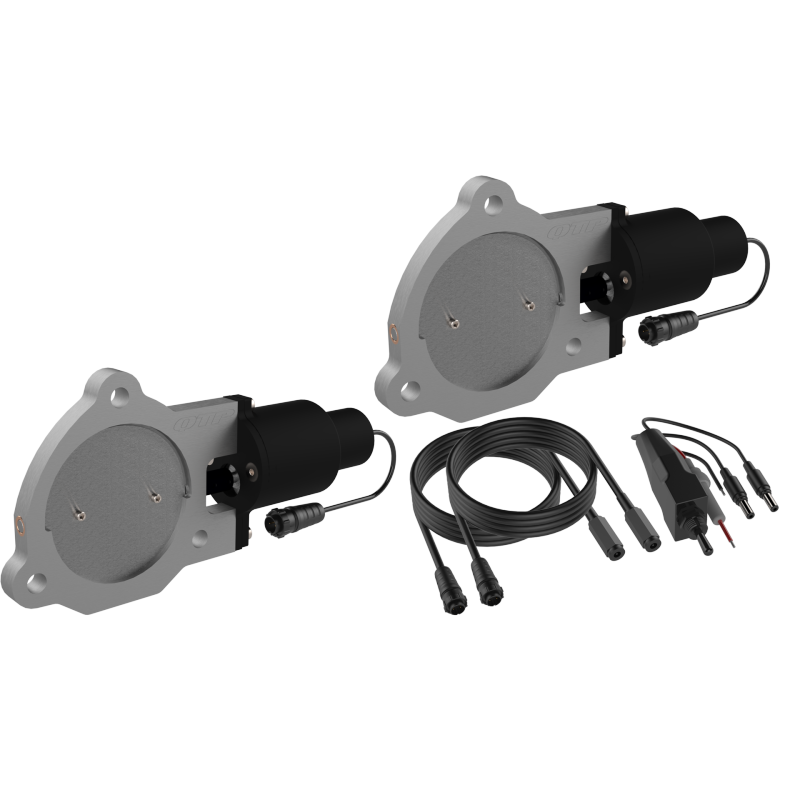 QTP 3.5in Bolt-On QTEC Dual Electric Cutout Valves - Pair - QTP QTEC70