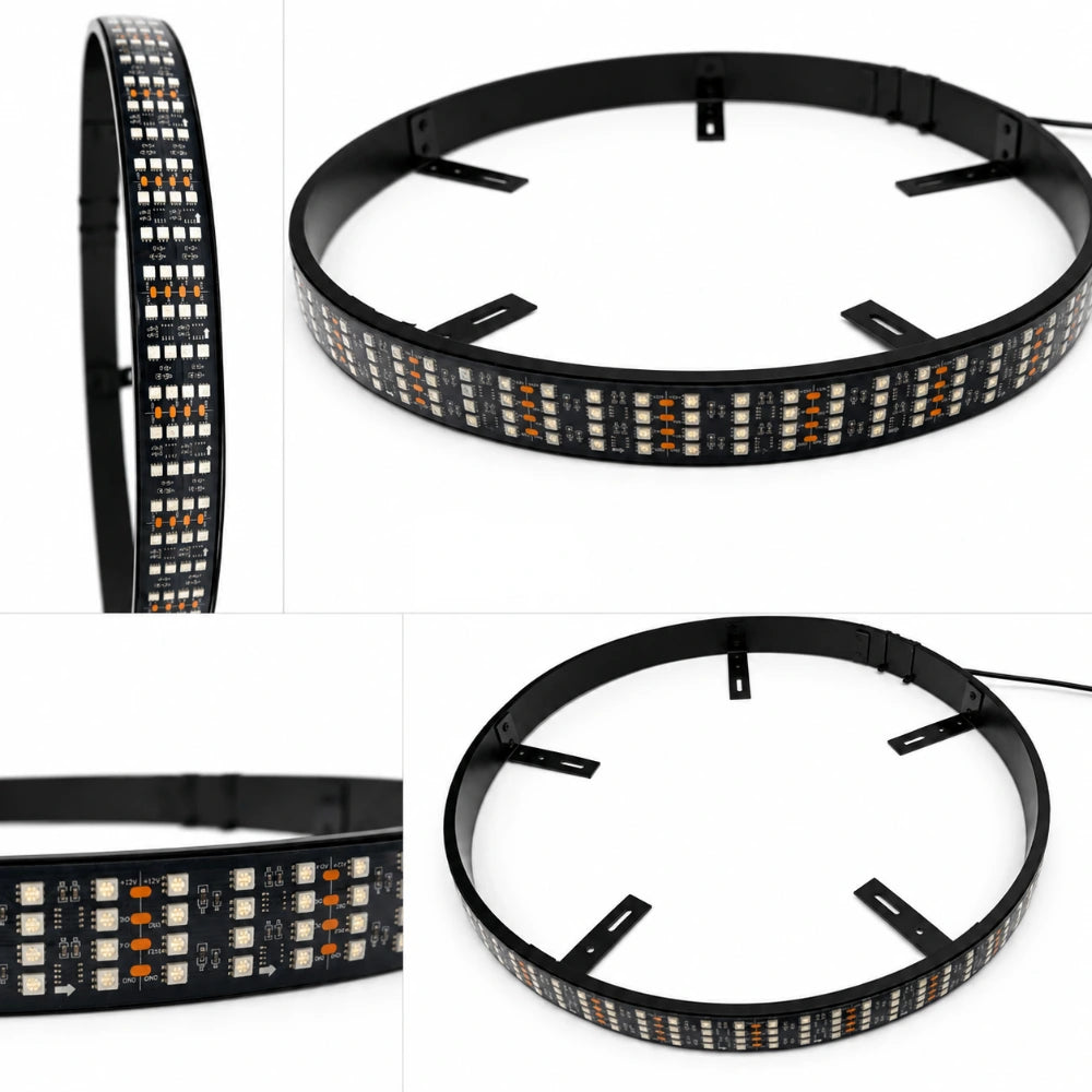Quad 4 Row LED Wheel Ring Kit with Bluetooth controller RF remote and wiring