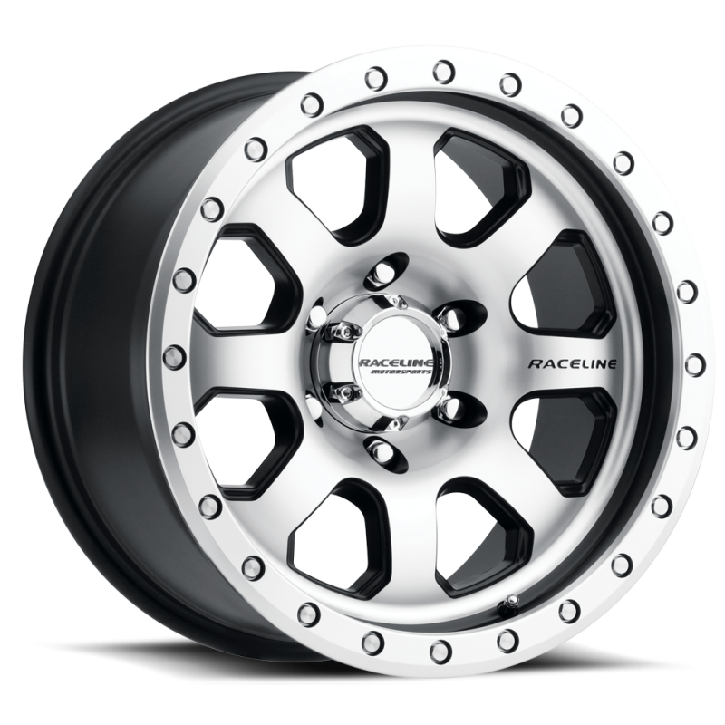 Raceline 929M Avenger 17x9in / 5x127 BP / -12mm Offset / 83.82mm Bore - Black & Machined Wheel-Wheels - Cast-Raceline-682108192261-
