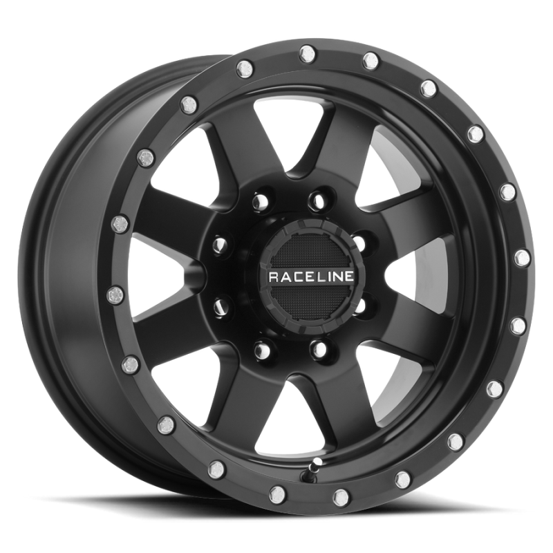 Raceline 935B Defender 17x9in / 5x127 BP / 0mm Offset / 83.82mm Bore - Satin Black Wheel-Wheels - Cast-Raceline-682108227529-