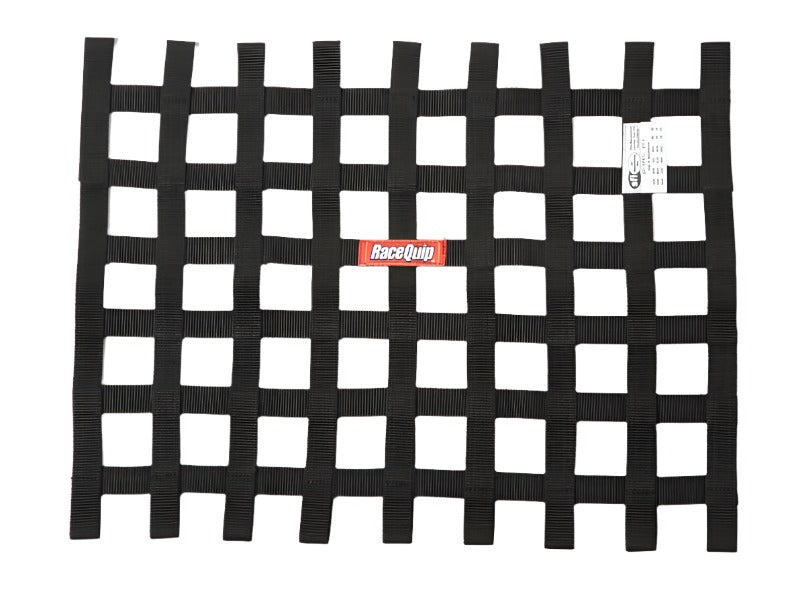 RaceQuip Black 18in H x 24W SFI Ribbon Window Net - Black Ops Auto Works