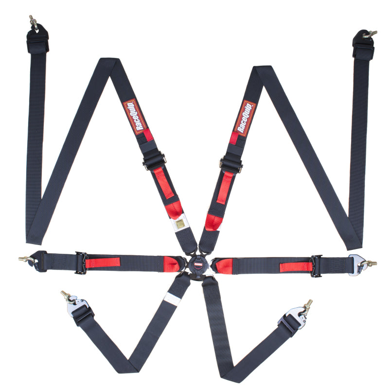 RaceQuip Black FIA CAMLOCK 6pt 2in Pull Up Lap FHR - Black Ops Auto Works