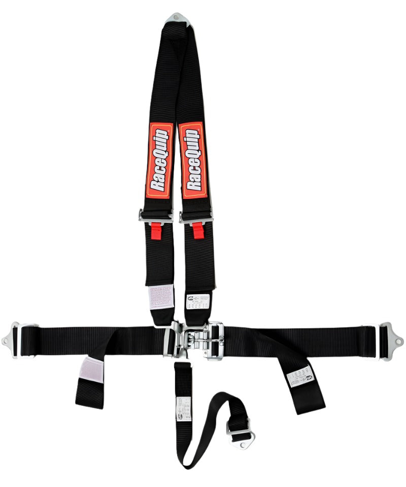 RaceQuip Black L & L V4pt Seat Belt - Black Ops Auto Works