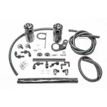 Load image into Gallery viewer, Radium 20-0826-FL Fluid Lock dual catch can kit with hoses, mounting brackets, fittings and hardware for Honda Civic Type R on white
