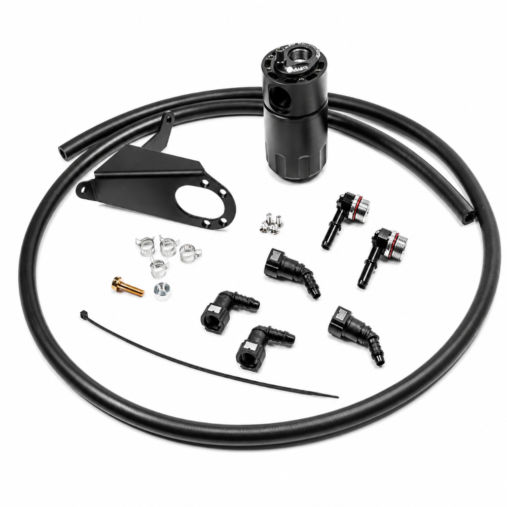 Radium 20-0985-FL PCV Fluid Lock catch can kit for 2014-2019 Chevrolet Corvette C7 LT1 with 8oz oil catch can and hoses