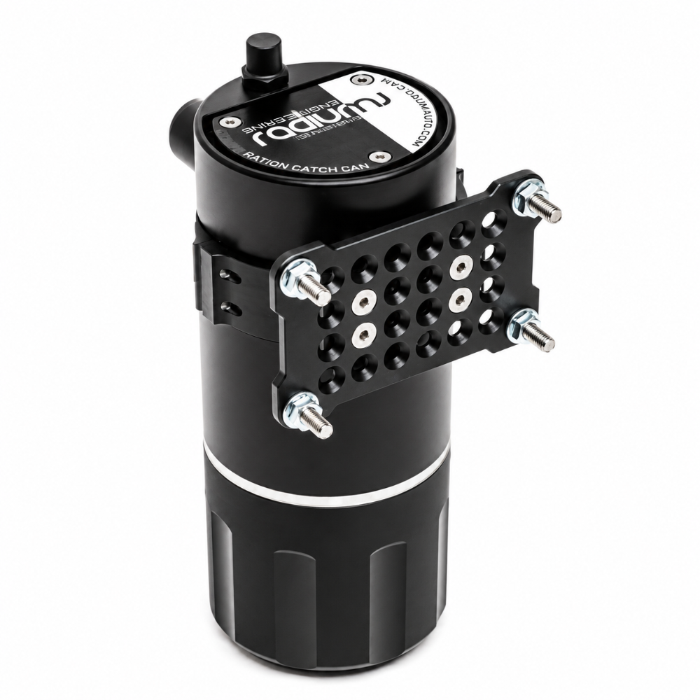 Radium 20-1772 Competition Catch Can L with billet aluminum construction and dual -10AN ports