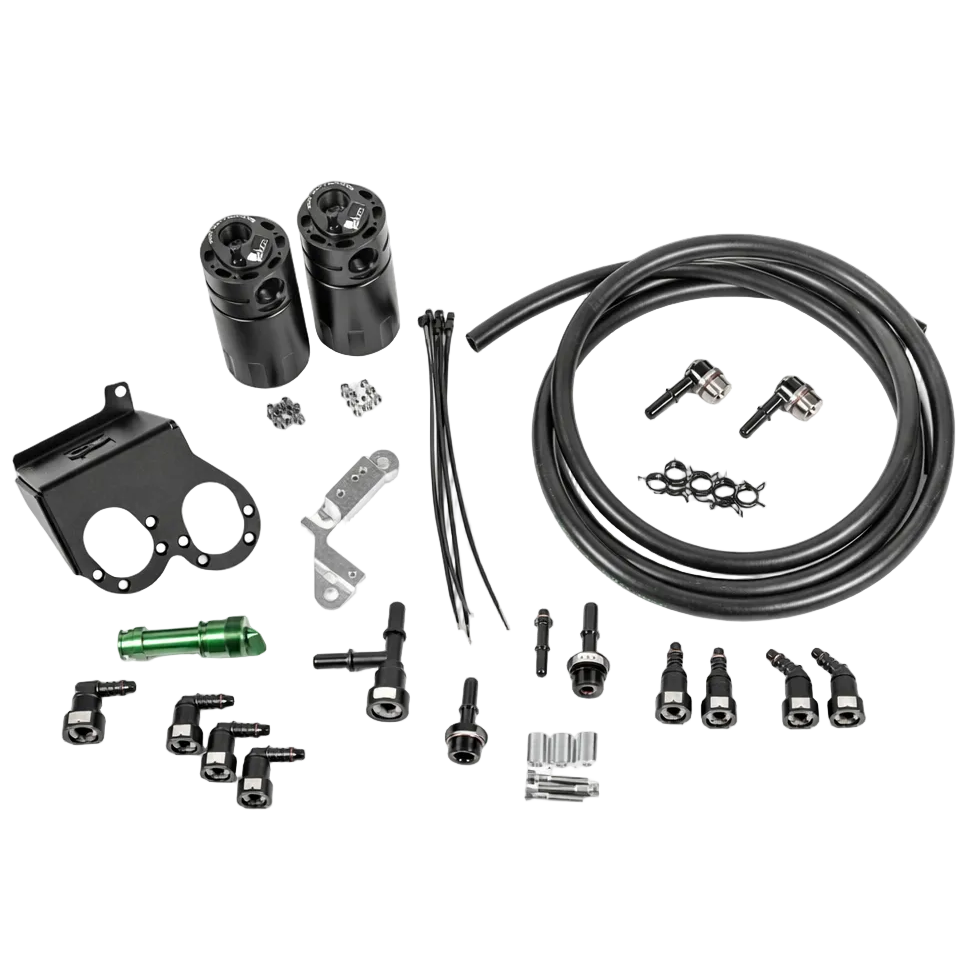 Radium dual catch can kit for Corvette Z06 full view