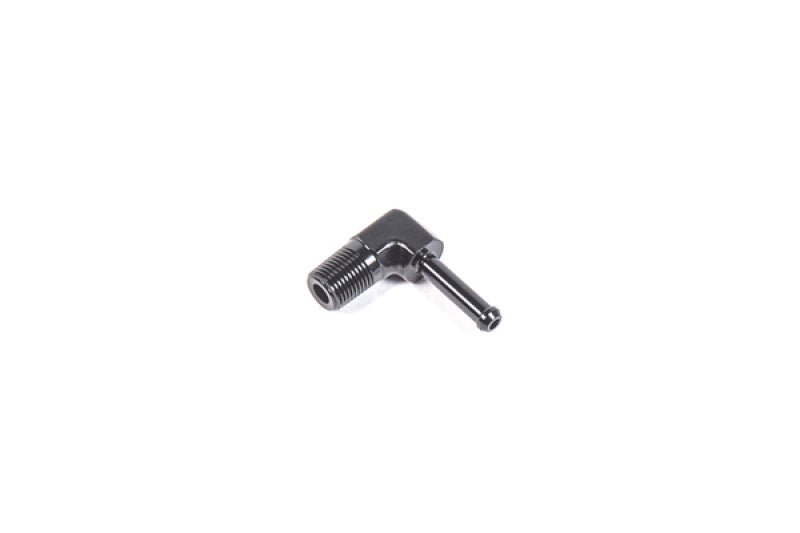 Radium Engineering 1/8in NPT Male to 3/16in Barb 90 Degree Fitting - Black Ops Auto Works