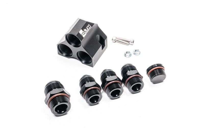Radium Engineering Distribution Block 12-10-10-10 With Fittings - Black Ops Auto Works