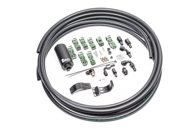 Radium Engineering Early Nissan Fuel Hanger Plumbing Kit Microglass Filter - Black Ops Auto Works