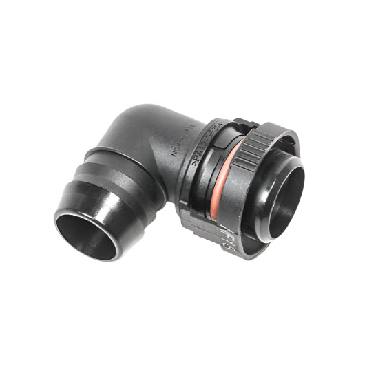 Radium Engineering 19mm Male to 90deg 3/4in Barb V2 Quick Connect Fitting - Radium Engineering 14-0668