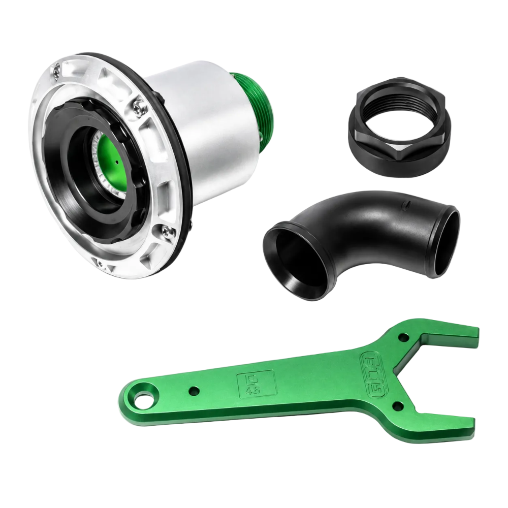 Radium Engineering Remote Mount Vented Female Dry Break 1.5in Elbow - Radium Engineering 20-1104-V