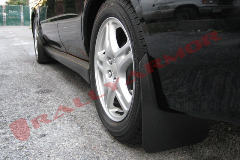 Rally Armor 02-07 Subaru WRX/STI/RS/2.5i (wagons req mod) Basic Black Mud Flap w/ Black Logo - Black Ops Auto Works