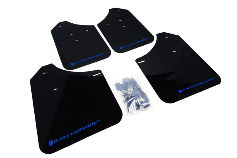 Rally Armor 02-07 Subaru WRX/STI/RS/2.5i (Wagons Req. Mod.) Black UR Mud Flap w/ Blue Logo - Black Ops Auto Works