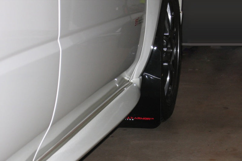 Rally Armor 02-07 Subaru WRX/STI/RS/2.5i (Wagons Req. Mod.) Black UR Mud Flap w/ Red Logo - Black Ops Auto Works