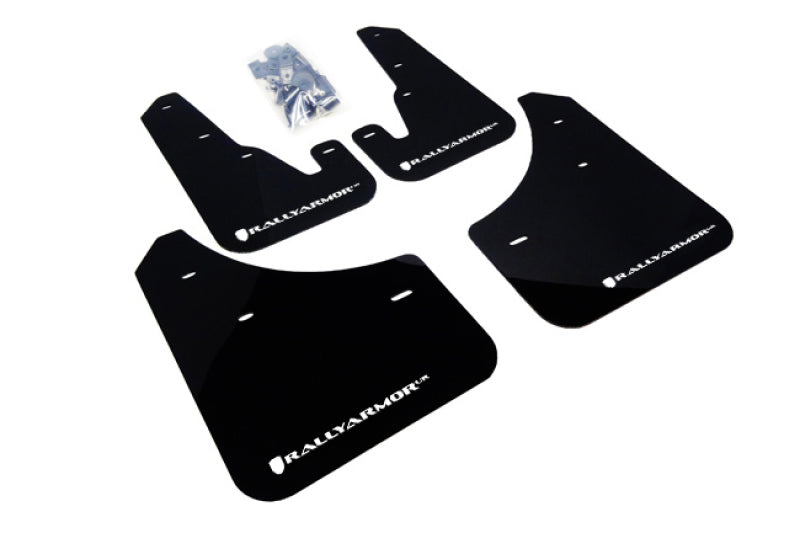 Rally Armor 04-09 Mazda3/Speed3 Black UR Mud Flap w/ White Logo - Black Ops Auto Works