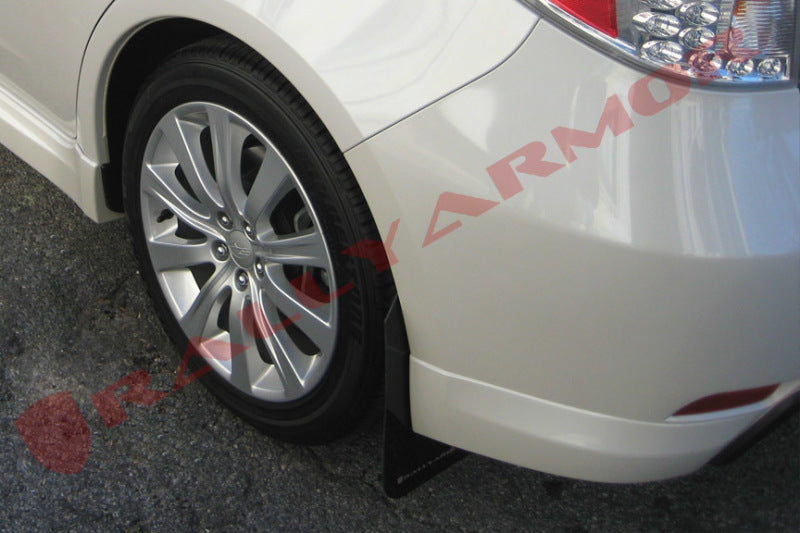 Rally Armor 08-10 Subaru WRX (Hatch & Sedan) / 08-11 Impreza 2.5i Black UR Mud Flap w/ Grey Logo - Black Ops Auto Works