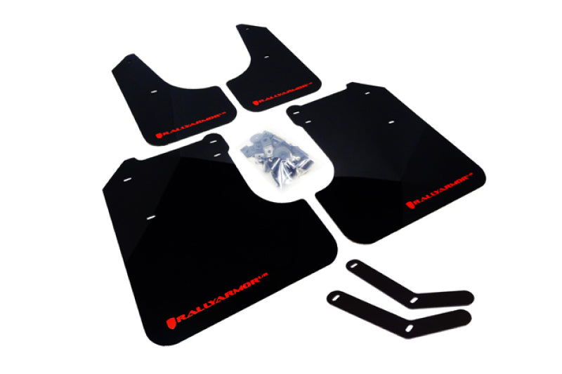 Rally Armor 08-10 Subaru WRX (Hatch & Sedan) / 08-11 Impreza 2.5i Black UR Mud Flap w/ Grey Logo - Black Ops Auto Works