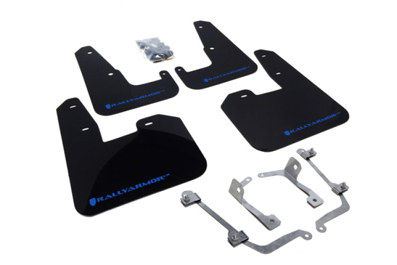 Rally Armor 08-11 Subaru STI (Hatch Only) / 11-14 WRX (Hatch Only) Black UR Mud Flap w/ Blue Logo - Black Ops Auto Works