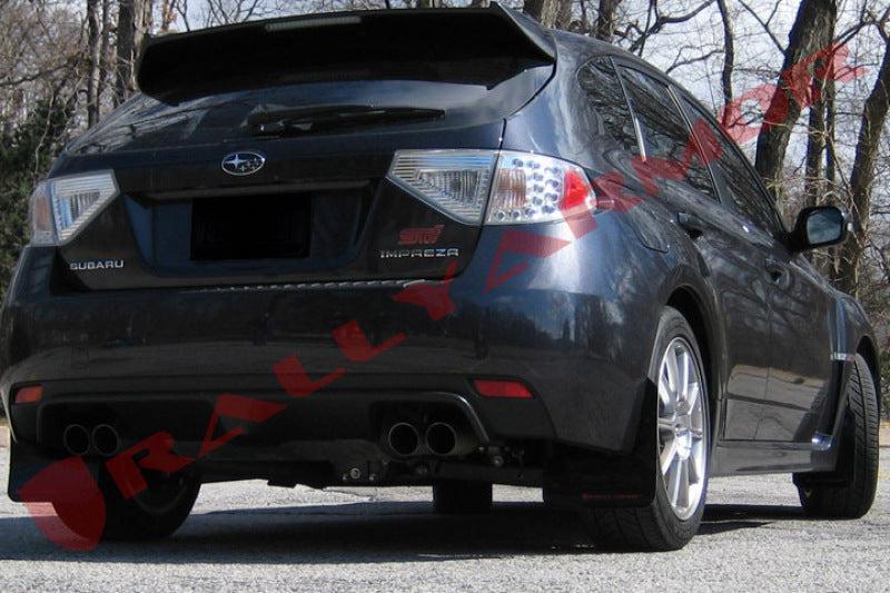 Rally Armor 08-11 Subaru STI (Hatch Only) / 11-14 WRX (Hatch Only) Black UR Mud Flap w/ Red Logo - Black Ops Auto Works