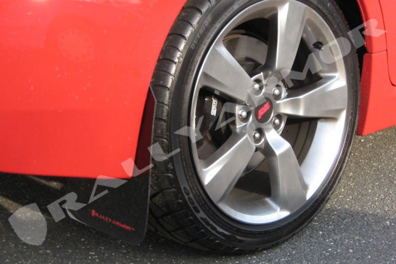 Rally Armor 08-11 Subaru STI (Hatch Only) / 11-14 WRX (Hatch Only) Black UR Mud Flap w/ Red Logo - Black Ops Auto Works