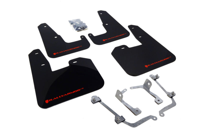 Rally Armor 08-11 Subaru STI (Hatch Only) / 11-14 WRX (Hatch Only) Black UR Mud Flap w/ Red Logo - Black Ops Auto Works
