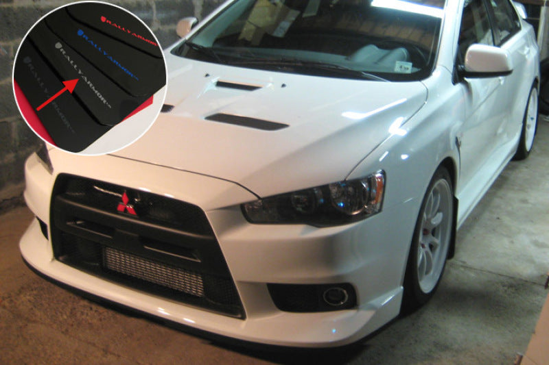 Rally Armor 08-17 Mitsubishi EVO X Black UR Mud Flap w/ Silver Logo - Black Ops Auto Works
