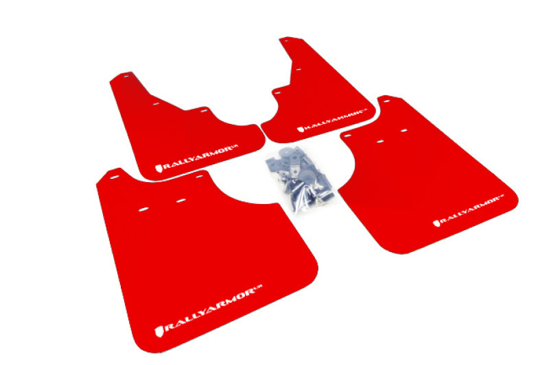 Rally Armor 09-13 Subaru Forester Red UR Mud Flap w/ White Logo - Black Ops Auto Works