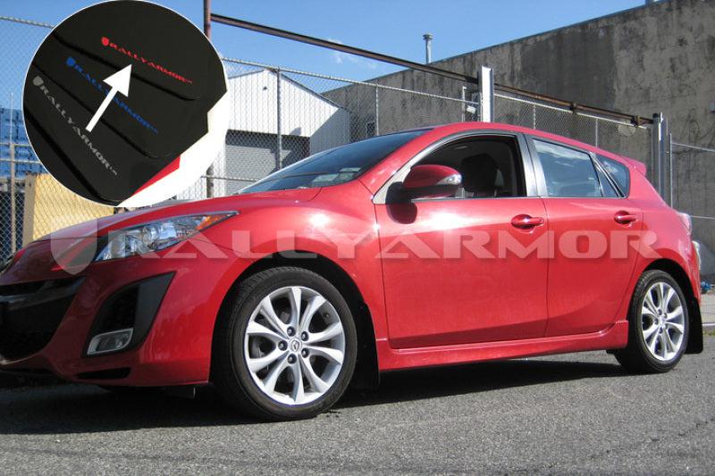 Rally Armor 10-13 Mazda3/Speed3 Black UR Mud Flap w/ Red Logo - Black Ops Auto Works