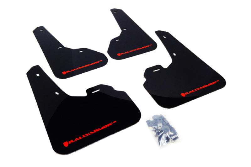 Rally Armor 10-13 Mazda3/Speed3 Black UR Mud Flap w/ Red Logo - Black Ops Auto Works