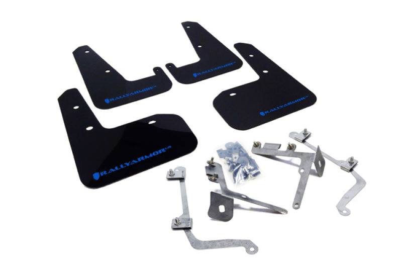 Rally Armor 11-14 Subaru WRX/STI (Sedan Only) Black UR Mud Flap w/ Blue Logo - Black Ops Auto Works