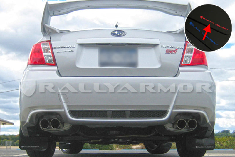 Rally Armor 11-14 Subaru WRX/STI (Sedan Only) Black UR Mud Flap w/ Red Logo - Black Ops Auto Works