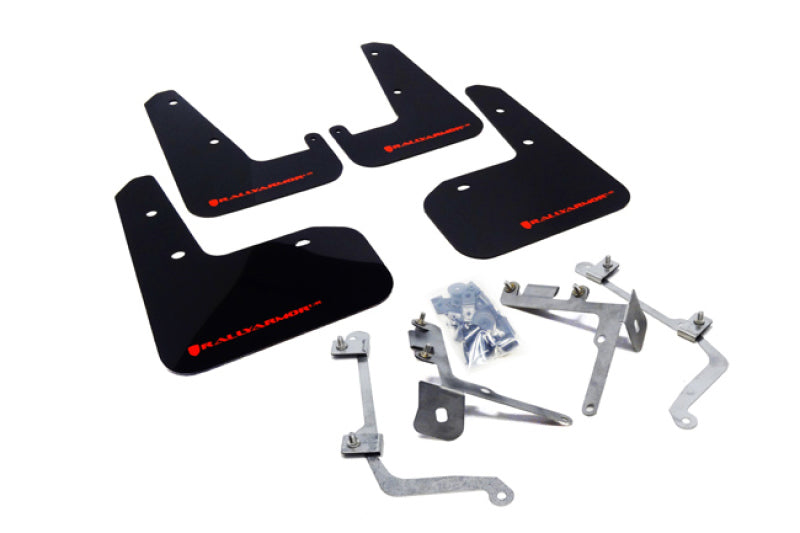 Rally Armor 11-14 Subaru WRX/STI (Sedan Only) Black UR Mud Flap w/ Red Logo - Black Ops Auto Works