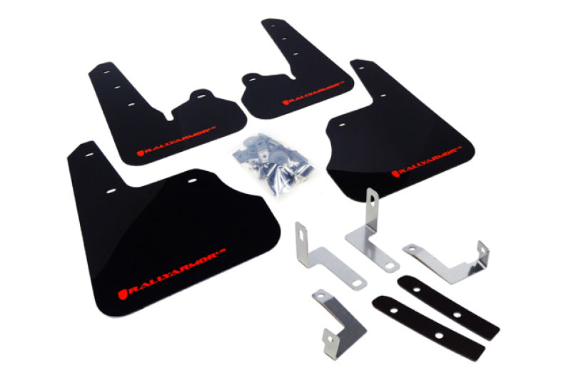 Rally Armor 12-16 Subaru Impreza Black UR Mud Flap w/ Red Logo - Black Ops Auto Works