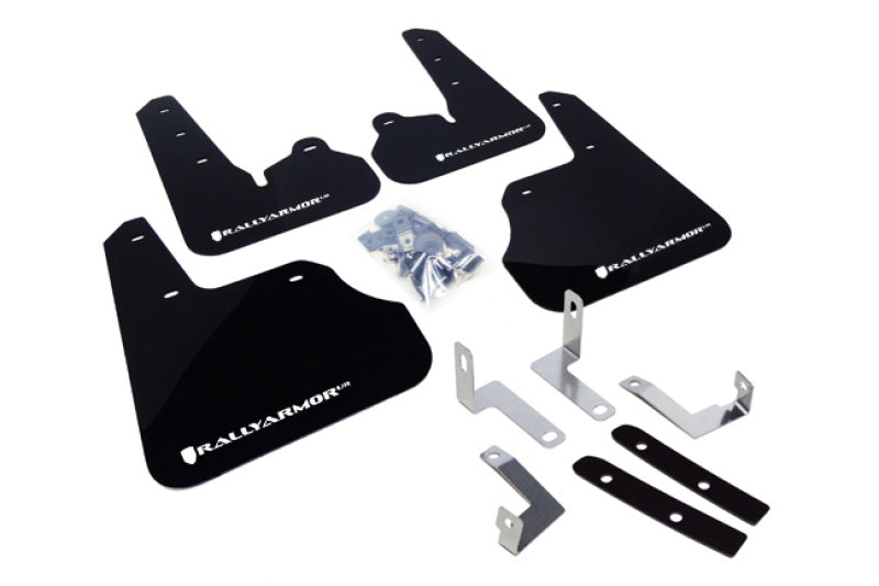 Rally Armor 12-16 Subaru Impreza Black UR Mud Flap w/ White Logo - Black Ops Auto Works