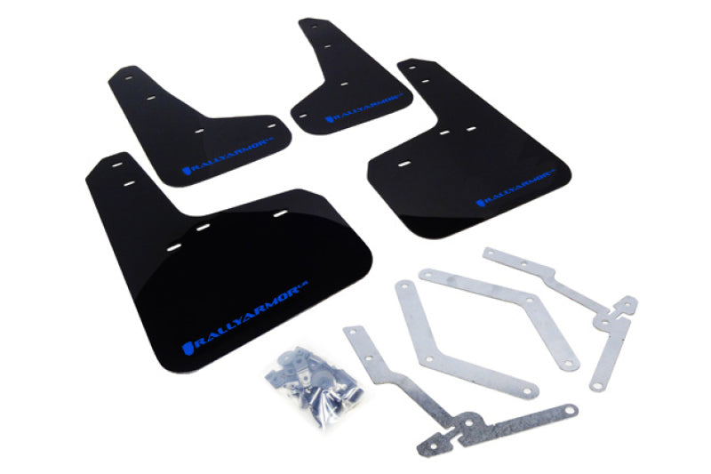 Rally Armor 12-19 Ford Focus ST / 16-19 RS Black Mud Flap w/ Blue Logo - Black Ops Auto Works