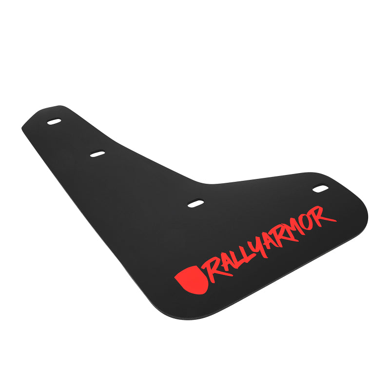 Rally Armor 12-19 Ford Focus ST / 16-19 RS Black UR Mud Flap w/ Red Altered Font Logo - Black Ops Auto Works