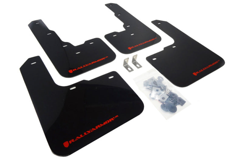 Rally Armor 13-16 Dodge Dart Black UR Mud Flap w/ Red Logo - Black Ops Auto Works