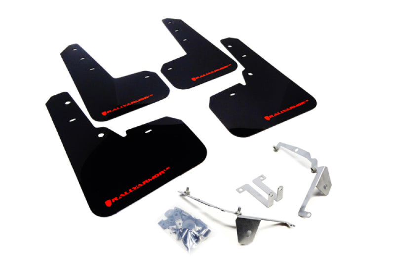 Rally Armor 13-17 Subaru Crosstrek XV Black UR Mud Flap w/ Red Logo - Black Ops Auto Works